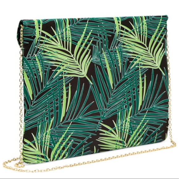 NWT! Tropical Leaf Envelope Clutch - Oversized! 🌟Closet Crush HP🌟 - Picture 2 of 3